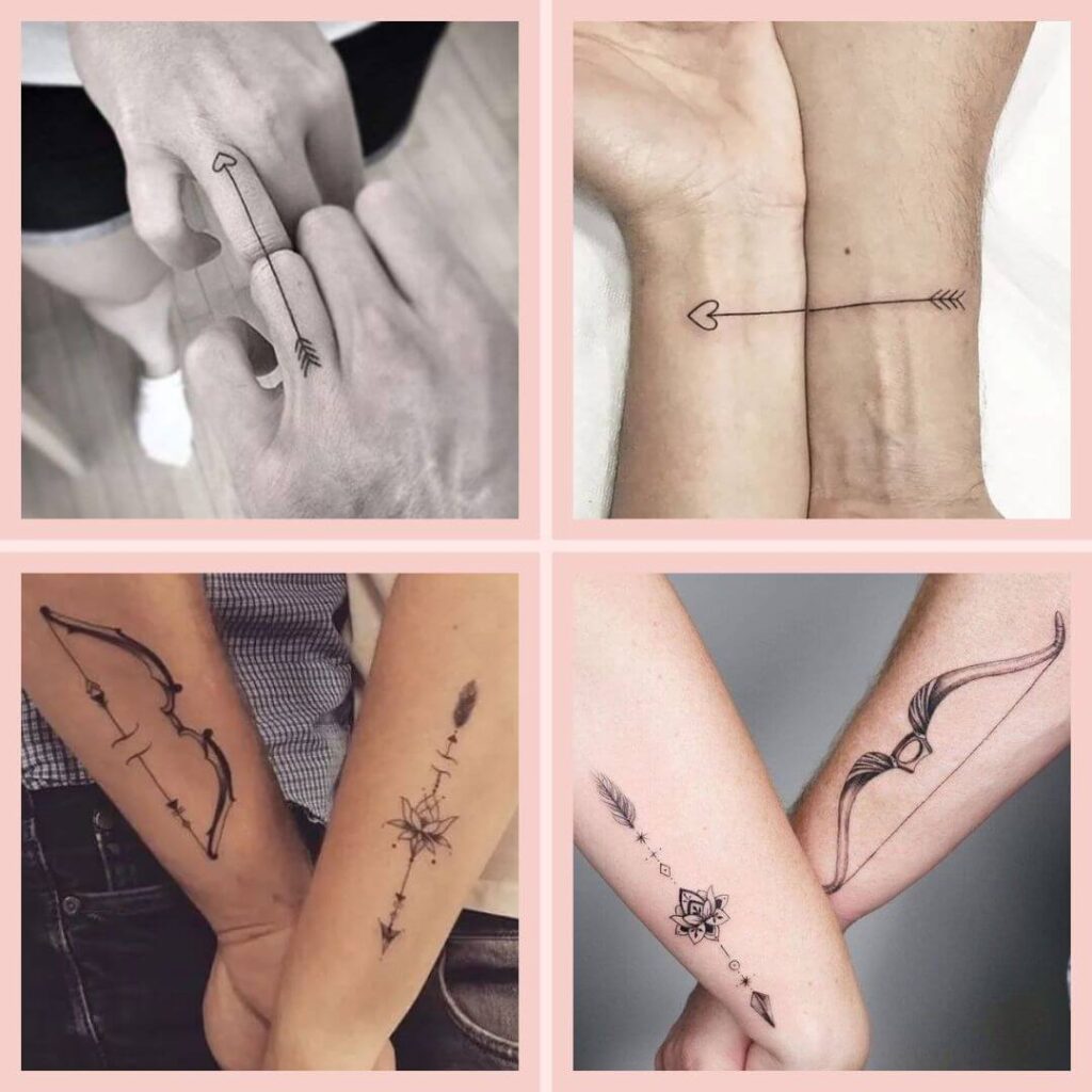 tatuagem casal de flecha