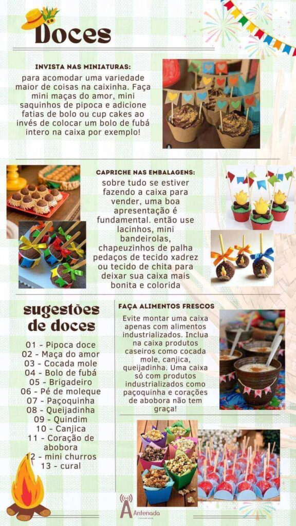 ideias de comida doce para festa junina