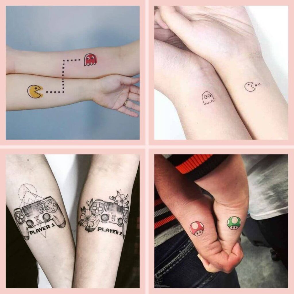 tatuagem casal jogos nerd geek