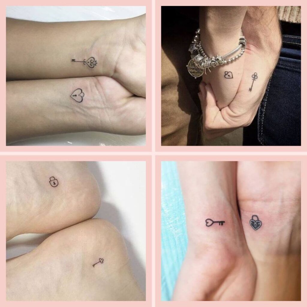 tatuagem casal chave e fechadura cadeado