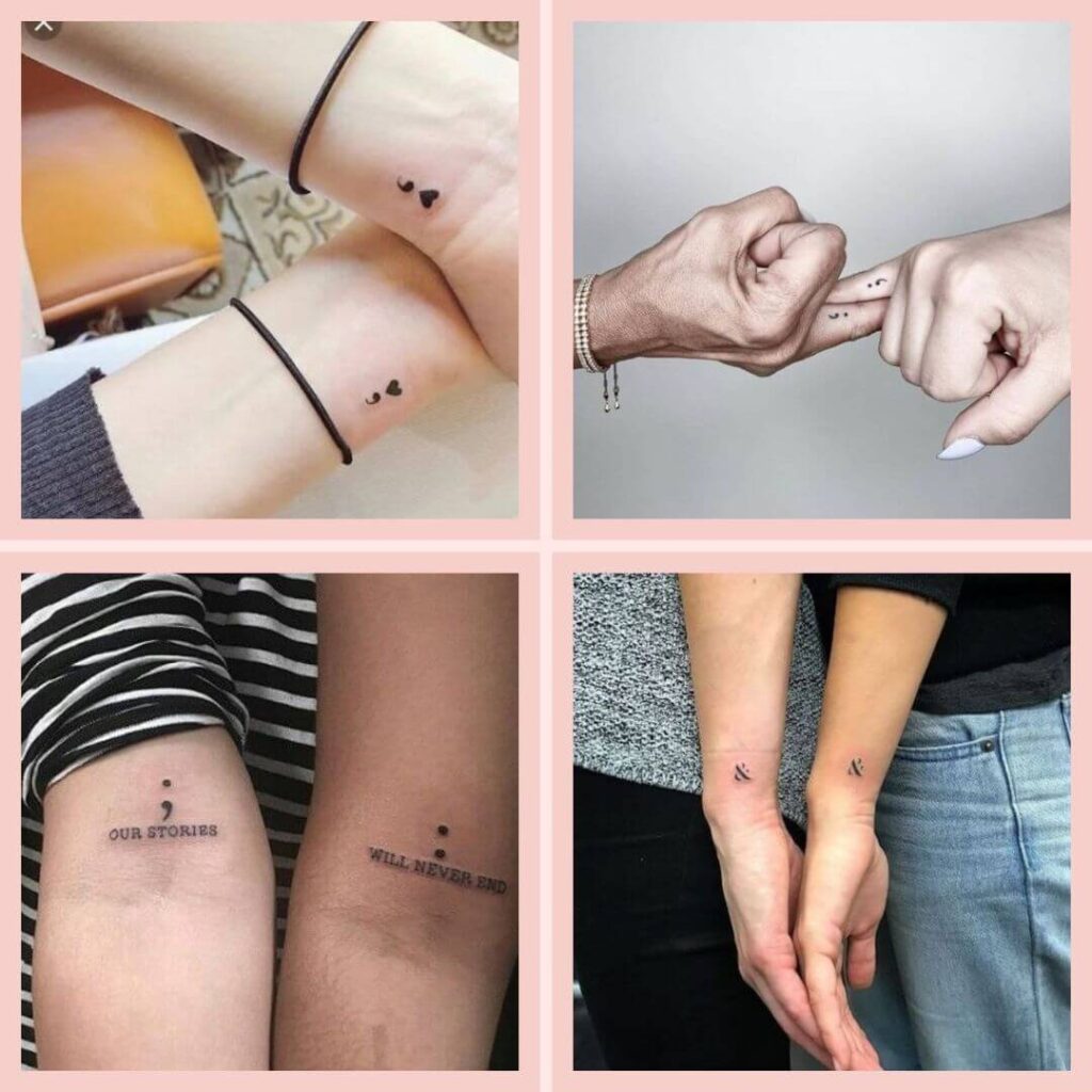 tatuagem casal ponto e vírgula