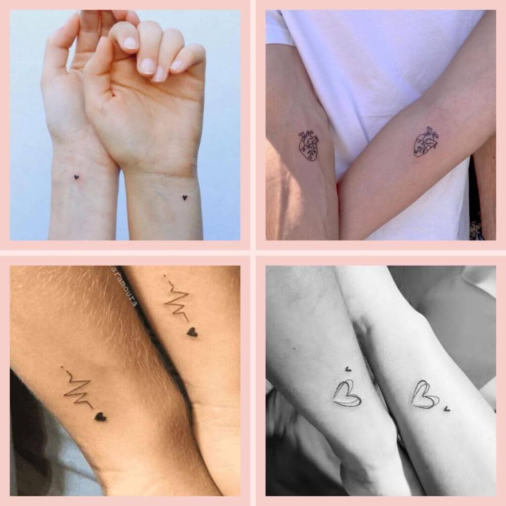 tatuagem casal coração