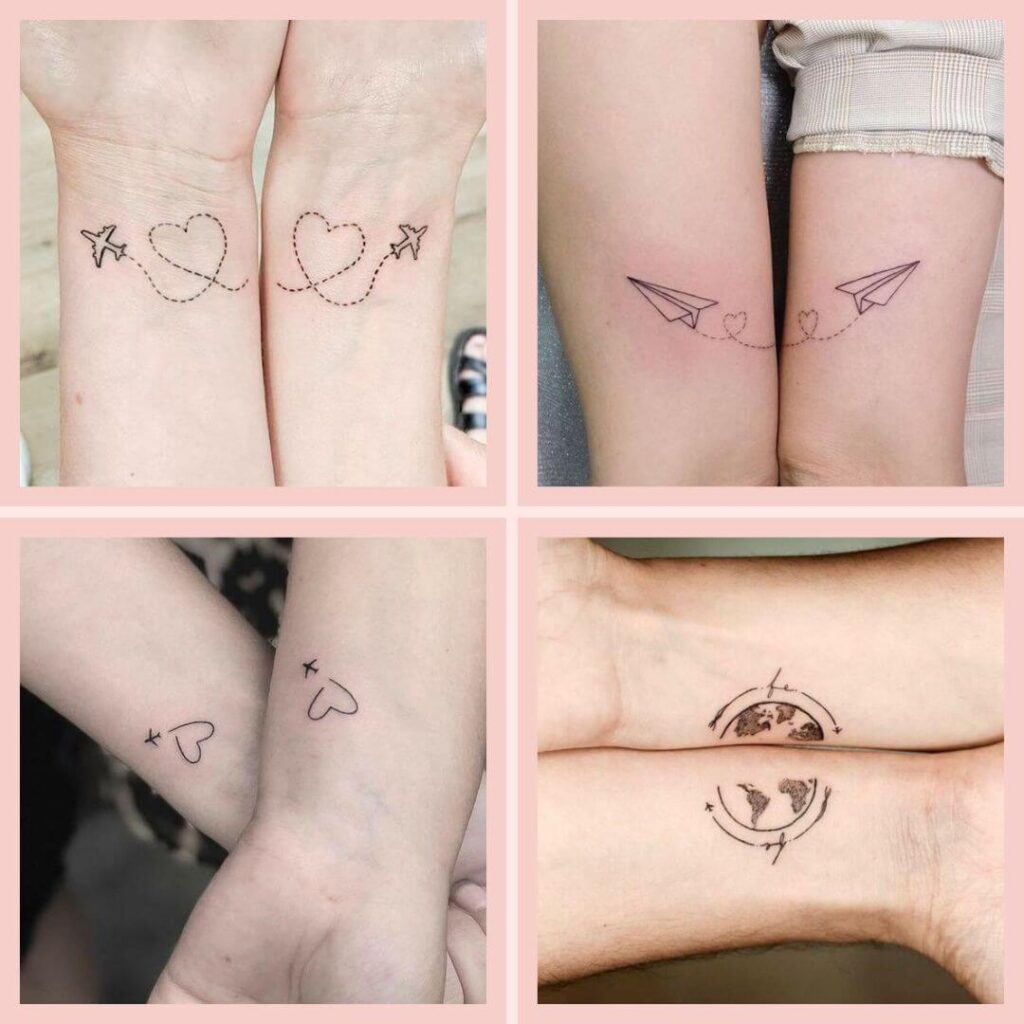 tatuagem casal avião de papel