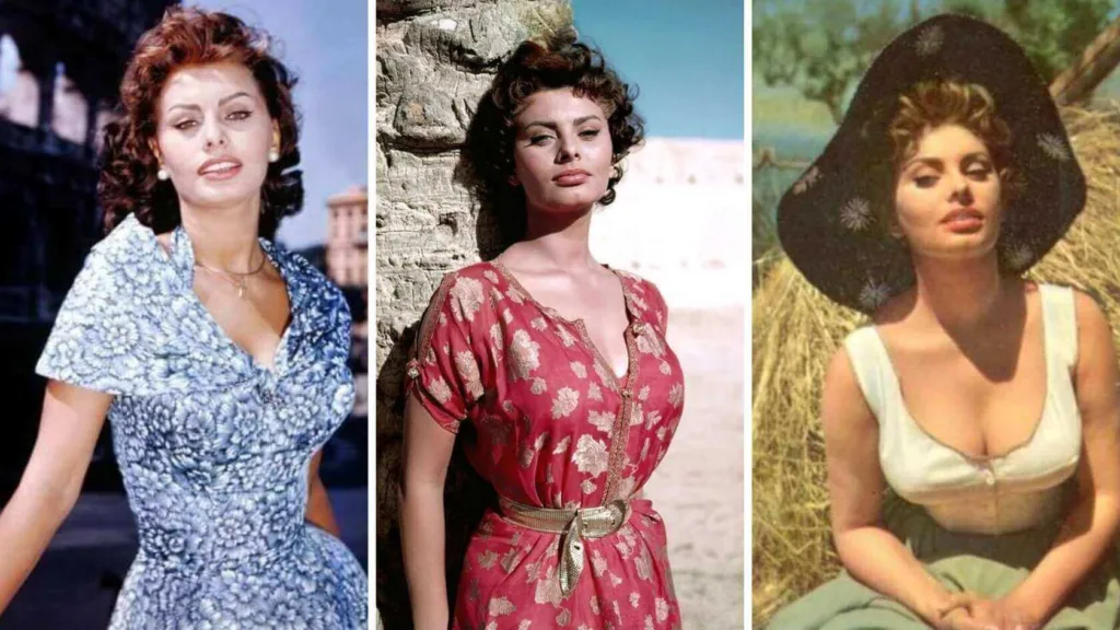 Fotos atriz Sophia Loren com vestidos de verão