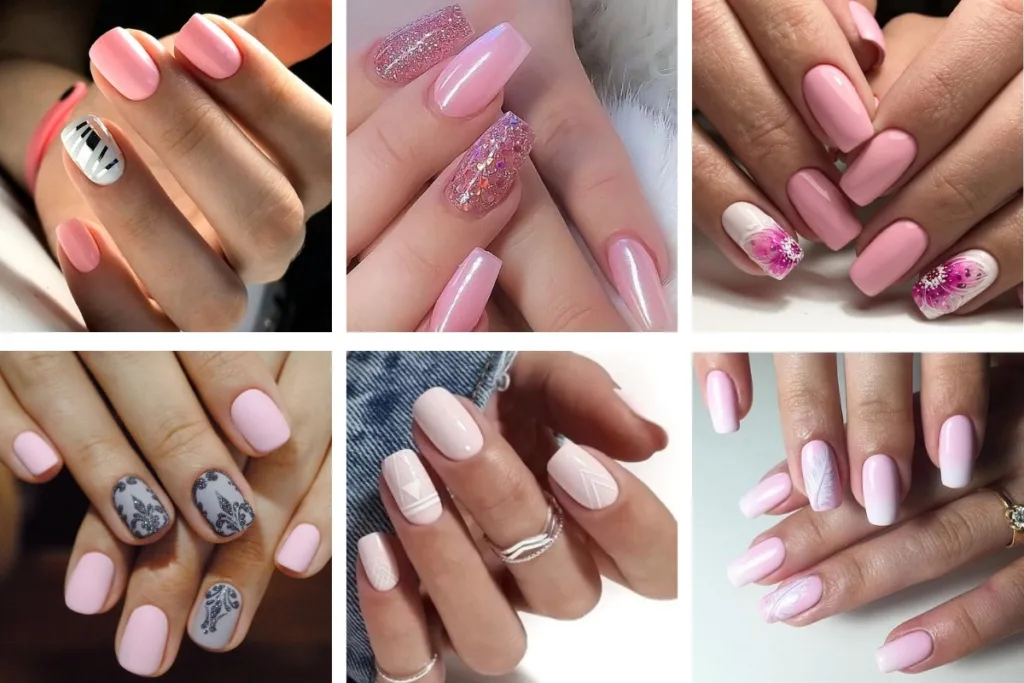 unhas decoradas rosa