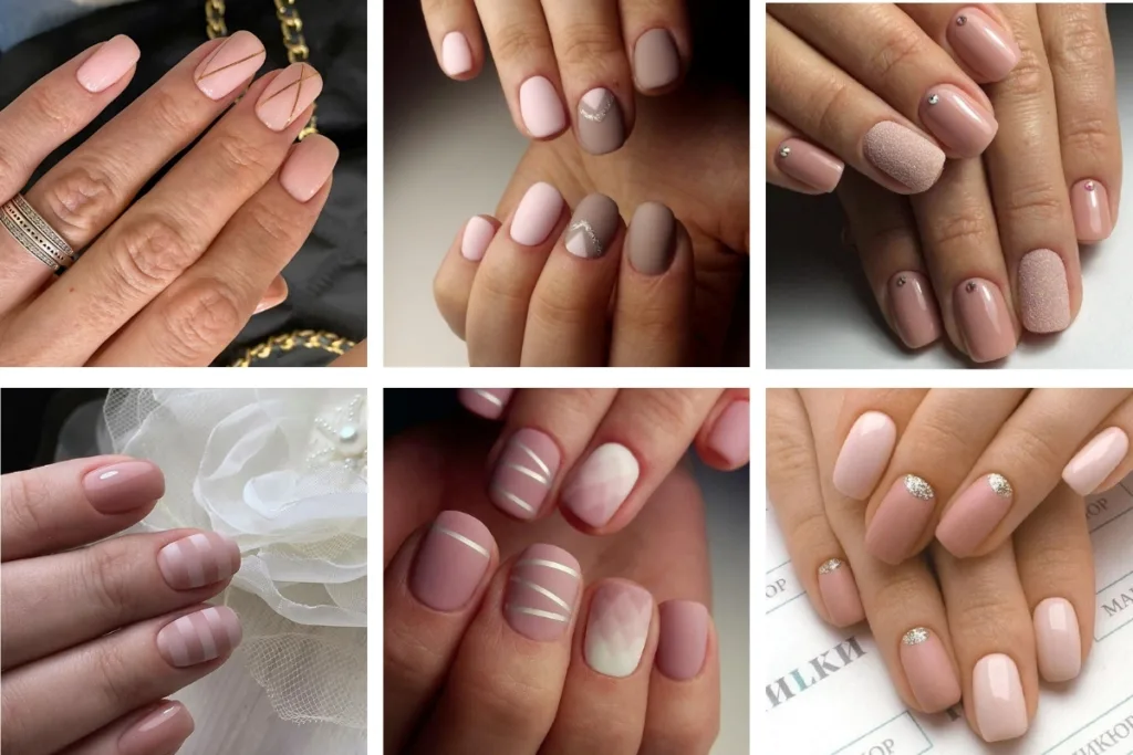 unhas decoradas em tons nude