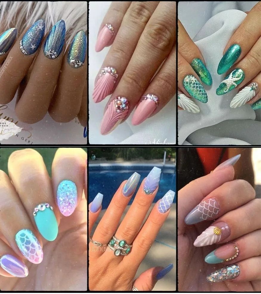 fotos de unhas com inspiração de sereia