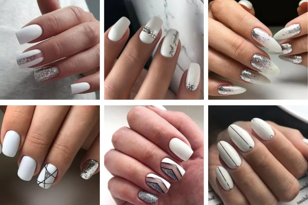 unhas decoradas branca