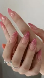 Unhas encapsuladas ombré natural e rosa