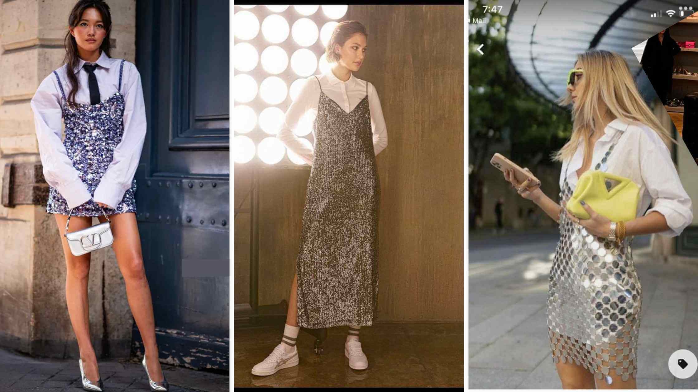 Fotos de mulheres usando vestido com sobreposição layering