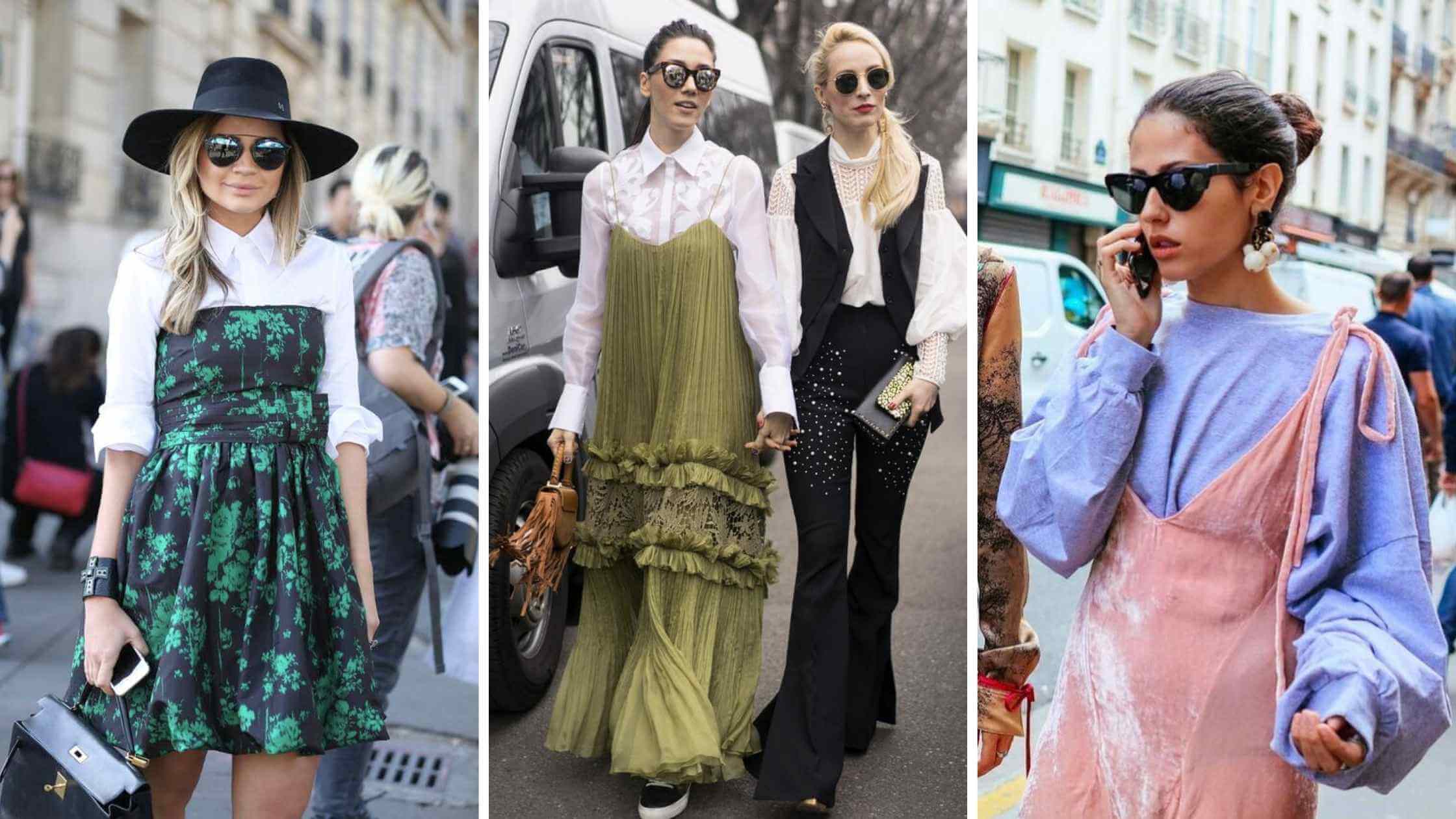 Fotos de mulheres usando vestido com sobreposição layering